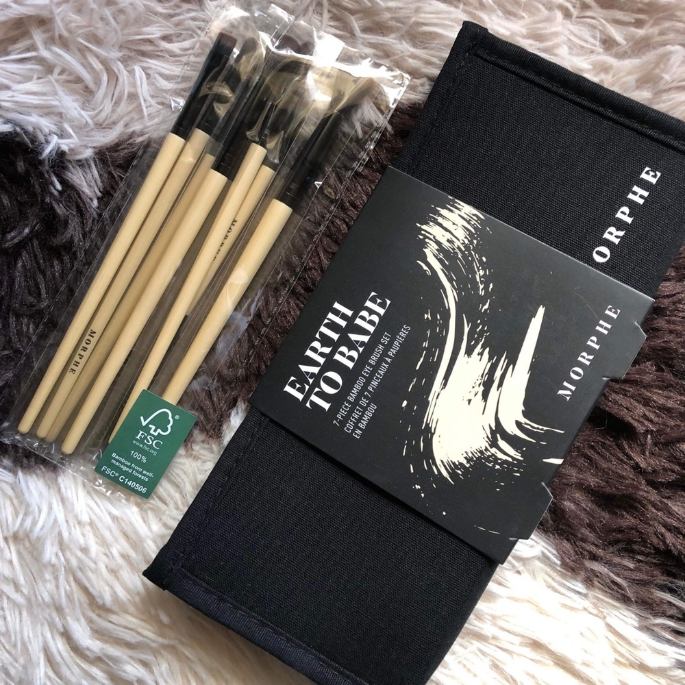 7pc Bamboo vegan eye brush set NWT